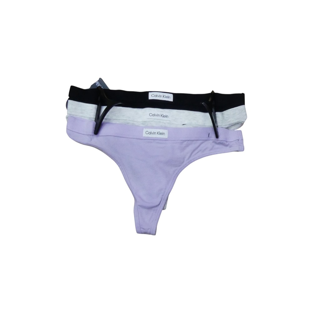 Calvin Klein Thong Underwear Womens Medium Multi Color 3 Pack Cotton Stretch